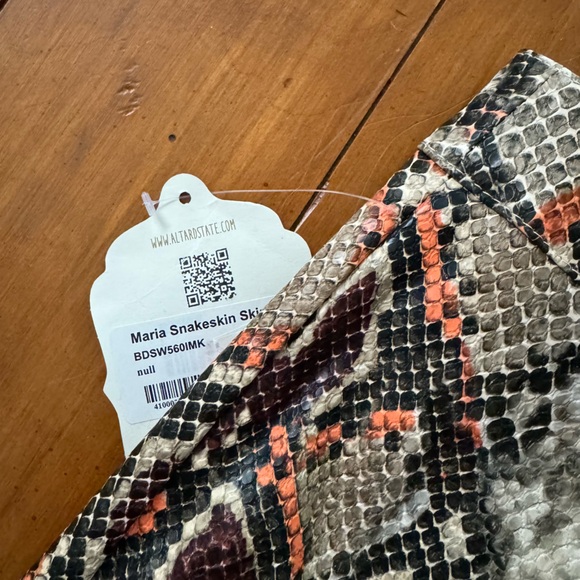 Altar’d State Maria Snakeskin Skirt, women’s size L; NWT - Picture 2 of 3